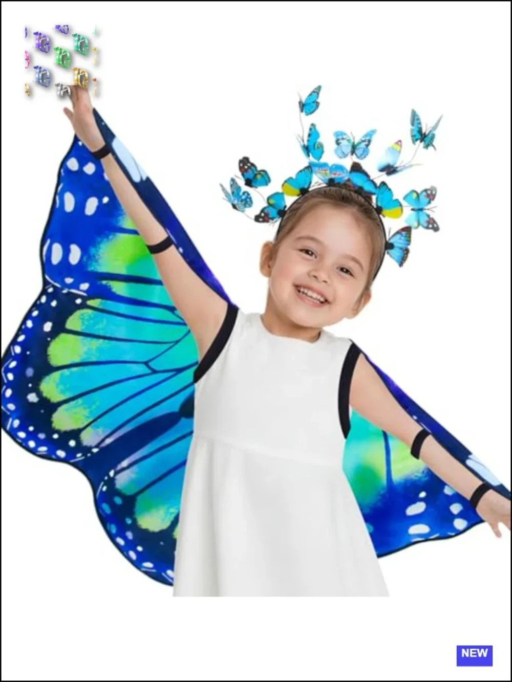 Kids Butterfly Wings Costume Girls Fairy Dress-Up Play Satin 75D